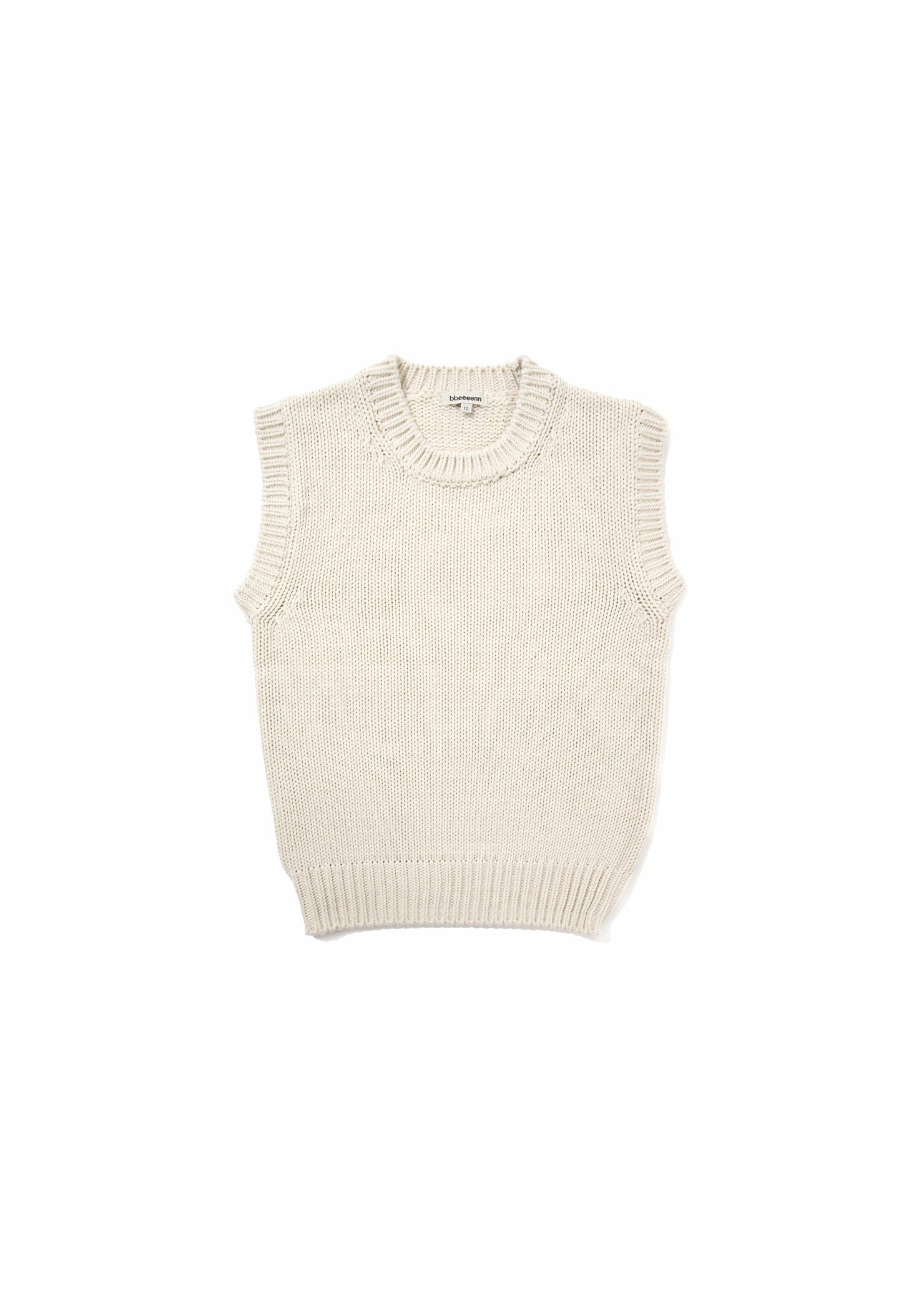 [ben&#039;s week] Chunky Warm Knit Vest_Ecru