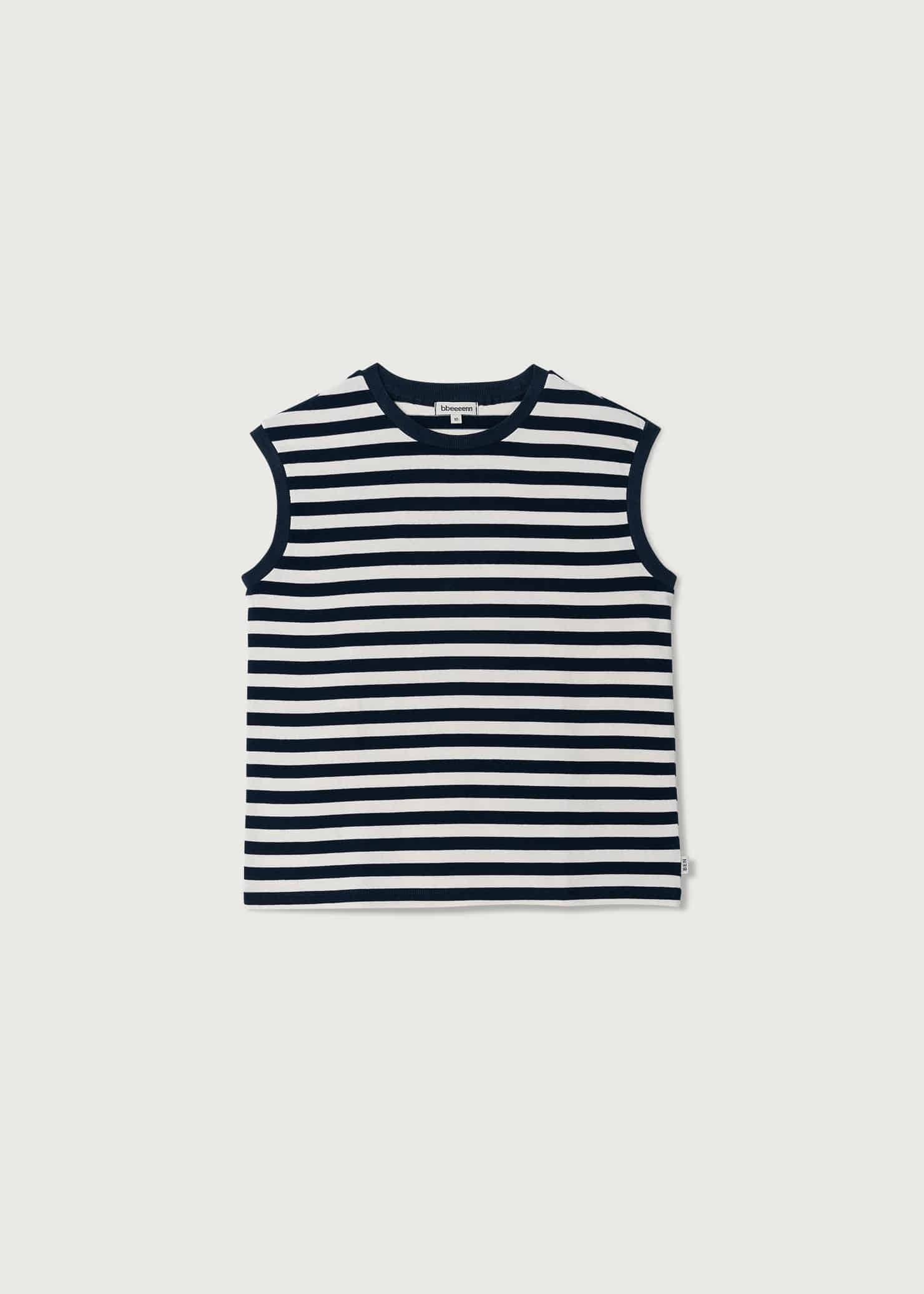 Stripe Sleeveless Shirt_Navy