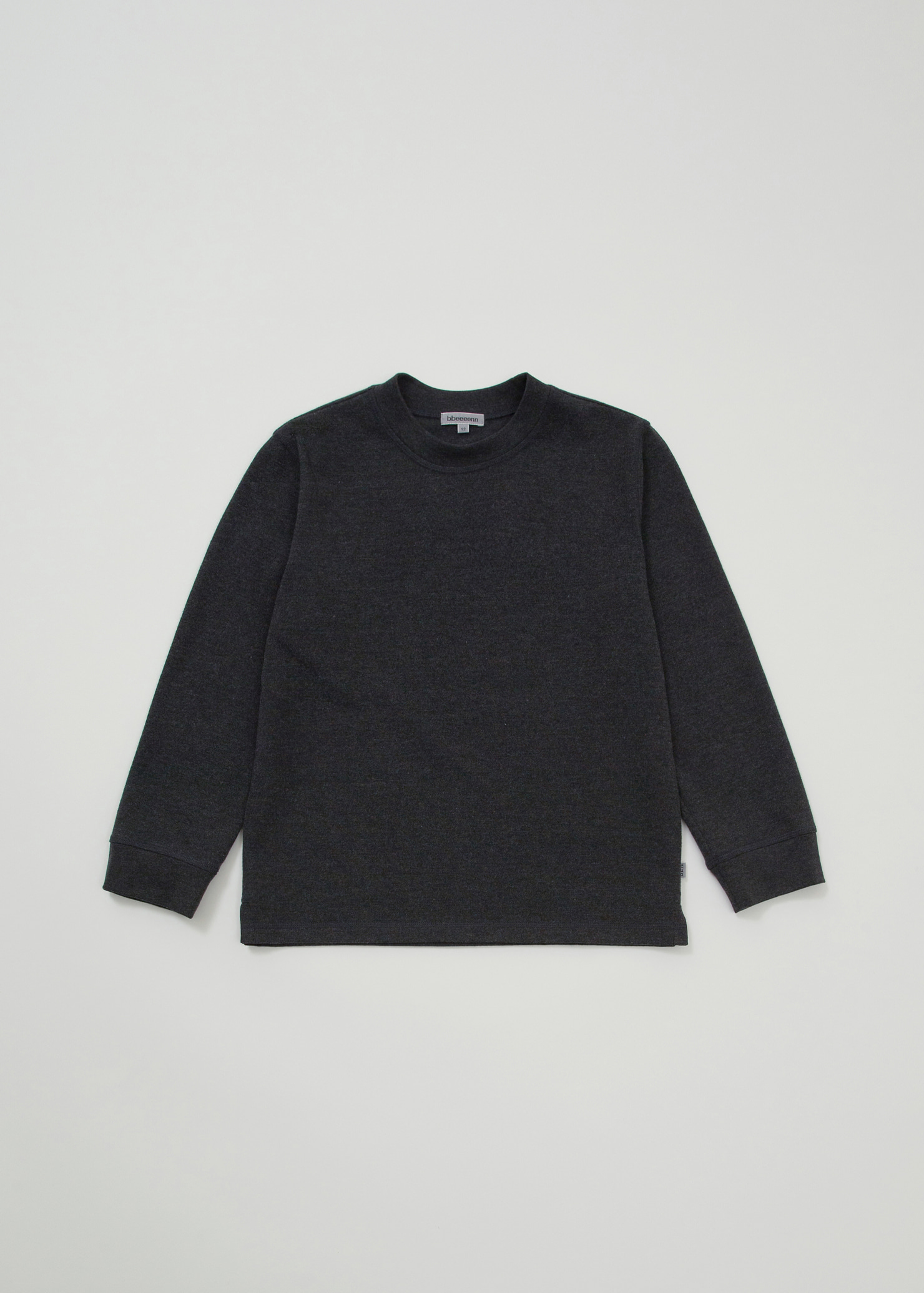Ribbed Sleeve T _ Charcoal