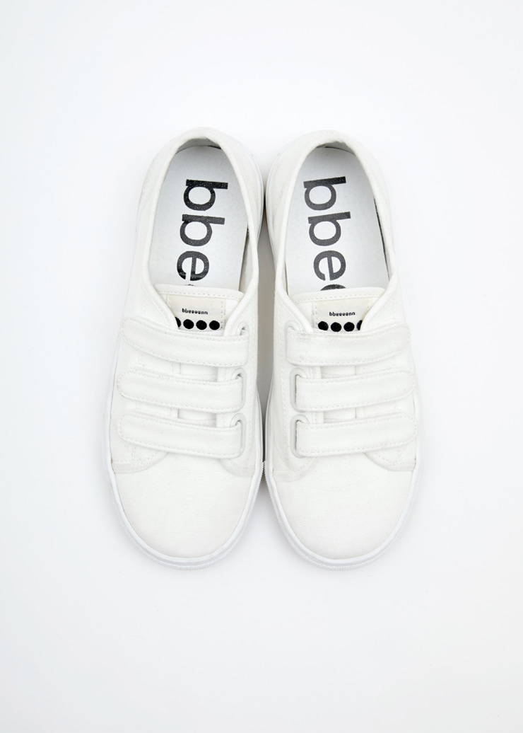 ben Cotton Velcro Shoes_White