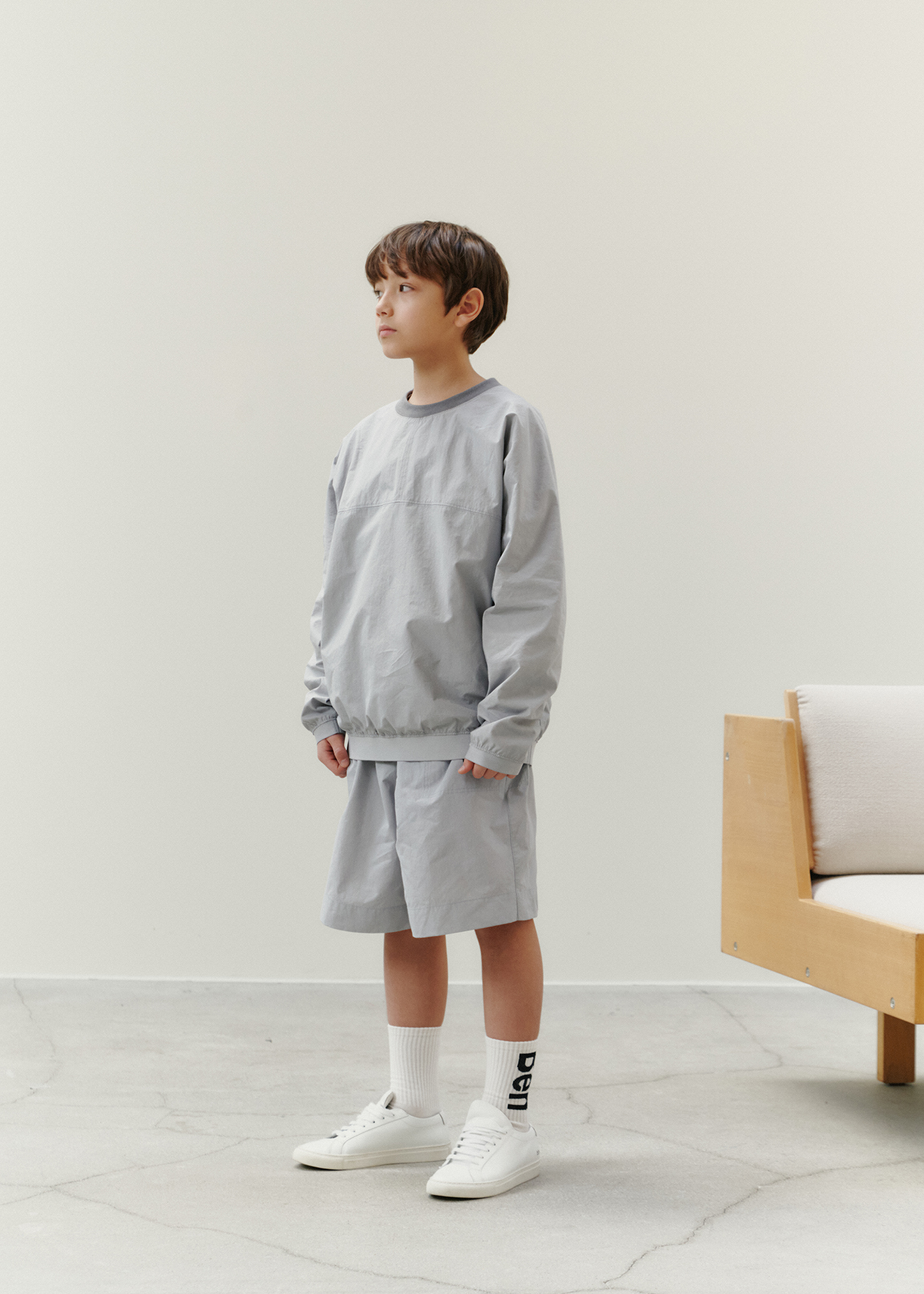 Technical Fabric Pullover_Ash Blue